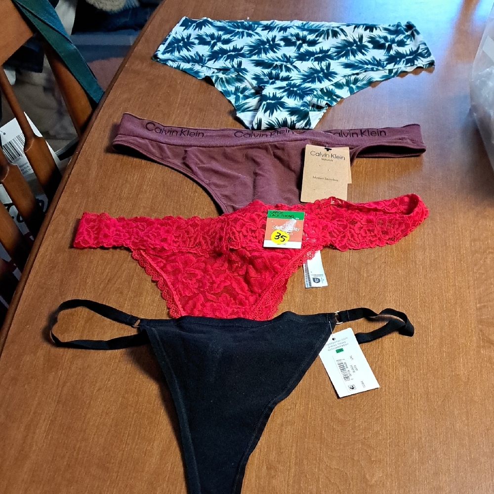 4 Random Women's Panties L Dkny State Of Day On Gossamer  Calvin Klein